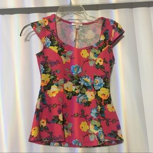 Hot pink peplum top